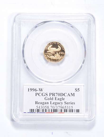 PR70DCAM 1996-W $5 American Eagle 1/10 Oz Gold Reagan Legacy - PCGS