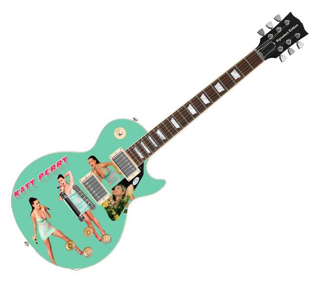 Katy Perry Autographed Multi Image Signing Live Photo Guitar ACOA