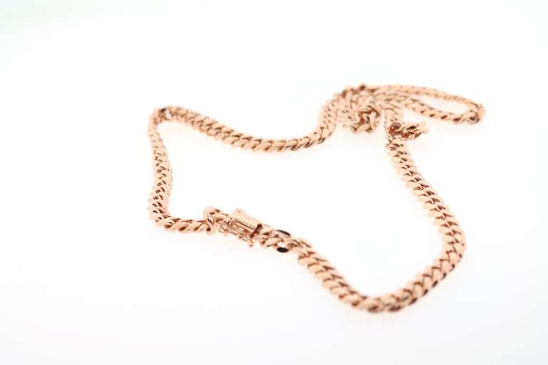 Ornate 14kt rose gold cuban link necklace