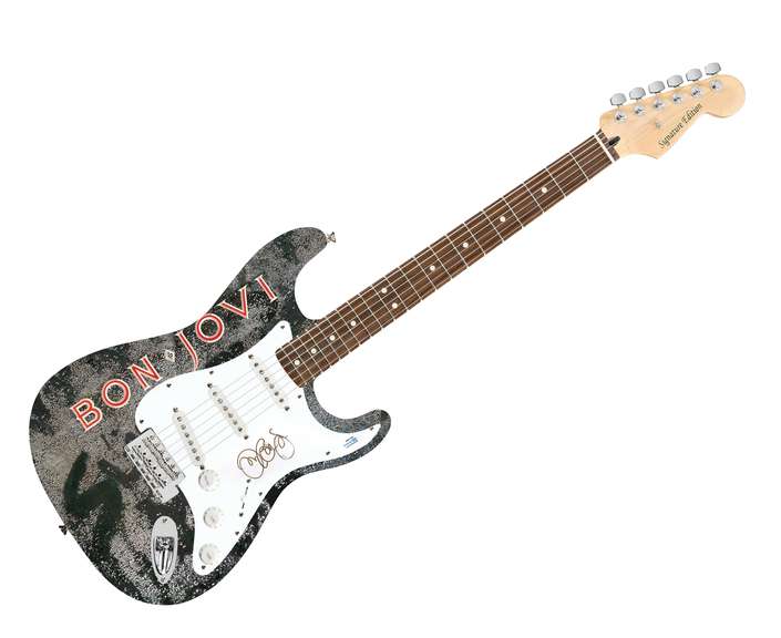 Jon Bon Jovi Autographed Signed Custom Photo Graphics Guitar ACOA