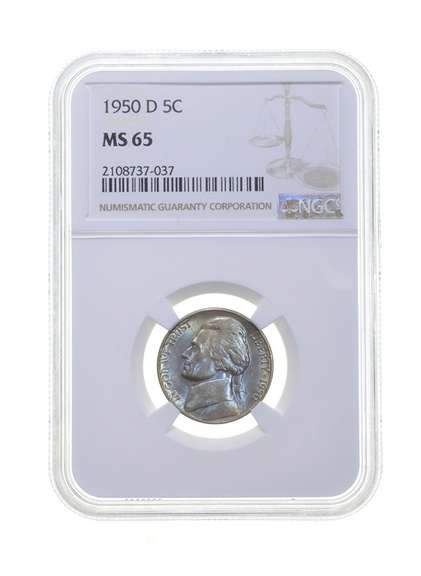 MS65 1950-D Jefferson Nickel - Graded NGC