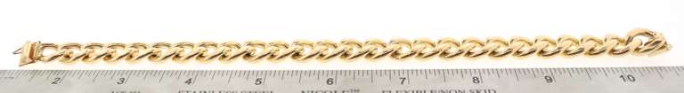 10K SOLID GOLD MENS CURB / CUBAN LINK BRACELET