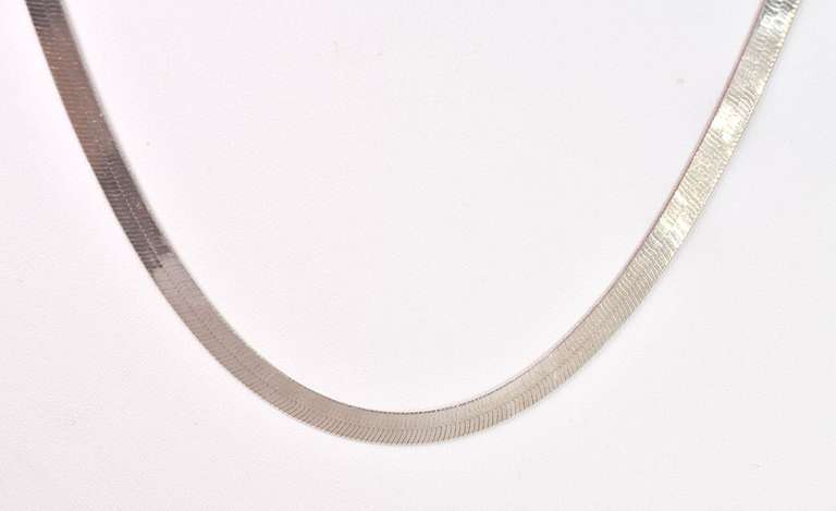 Subtle Herringbone Necklace in Sterling Silver