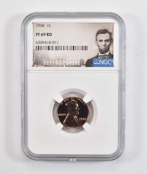 PF69 RD 1958 Lincoln Wheat Cent - Graded NGC