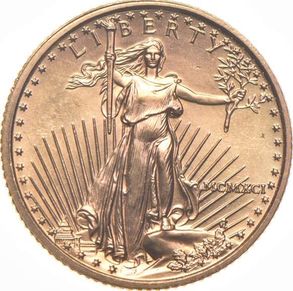 1991 $5 American Gold Eagle - 1/10 Oz. .999 Fine Gold