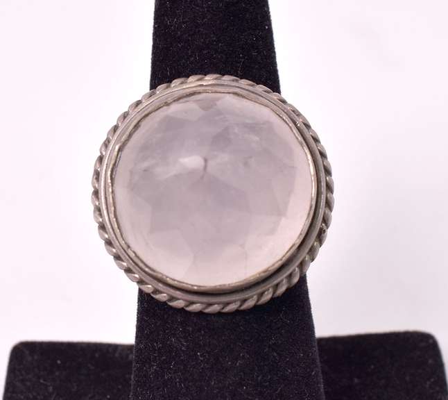 Incredible Massive 15.10CTS Rose Quartz Ring in Sterling Silver