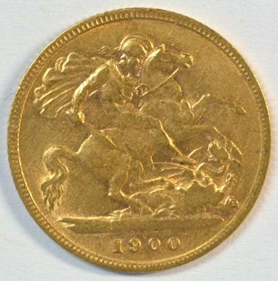 Splendid 1900 Veiled Head Great Britain Gold Half Sovereign