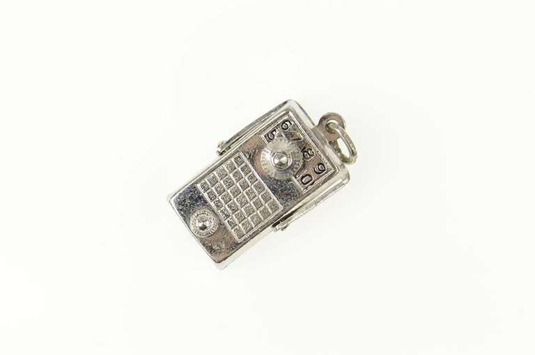 Sterling Silver Ornate Retro Radio Equipment Tech Charm/Pendant