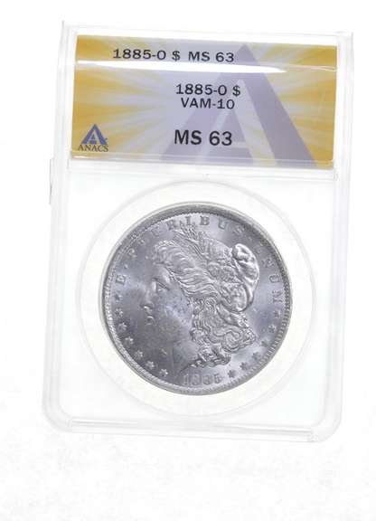 MS63 1885-O Morgan Silver Dollar - VAM-10 - Graded ANACS