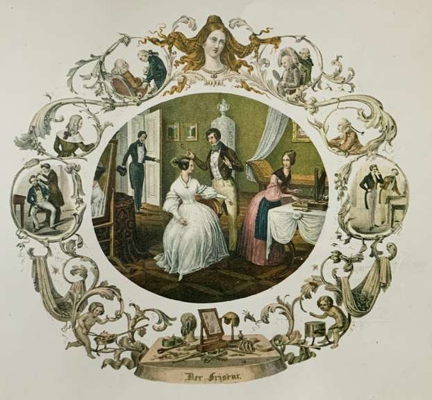 Vintage The Hairstylist Lithograph