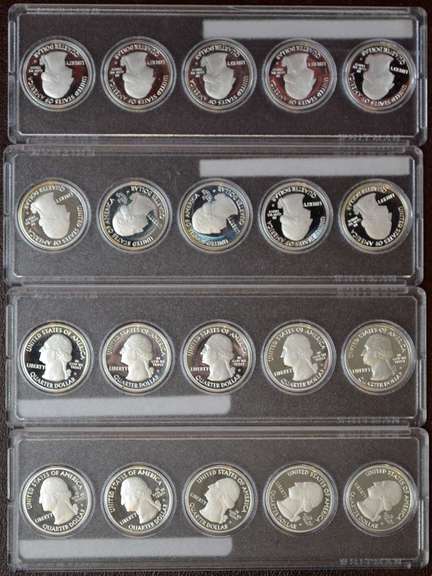 Lot Of 4 United States Mint Proof Quarter Sets 2012, 2014, 2015, 2017.