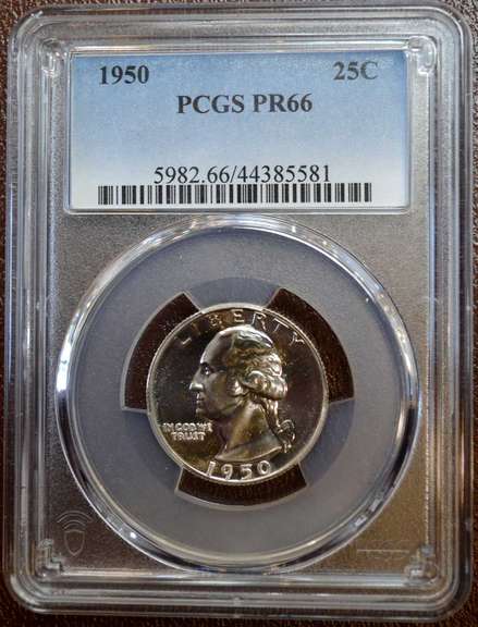 1950 25C PCGS PR66