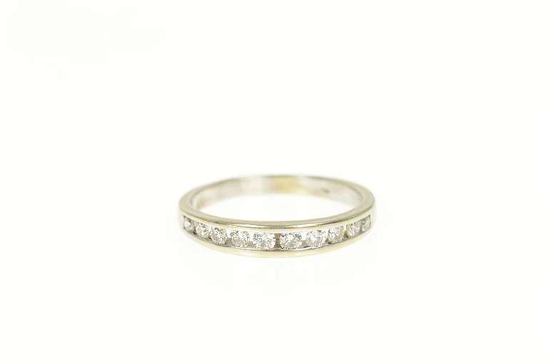 14K White Gold 0.50 Ctw Classic Diamond Wedding Band Ring