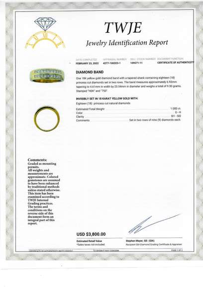 1.00ctw Double Row Diamond Band in 18k