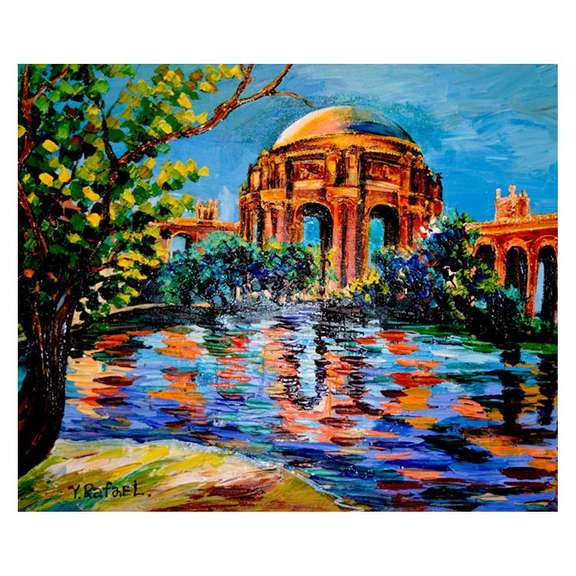 Yana Rafael, "By the River" Hand Signed Original Painting on Canvas with COA.