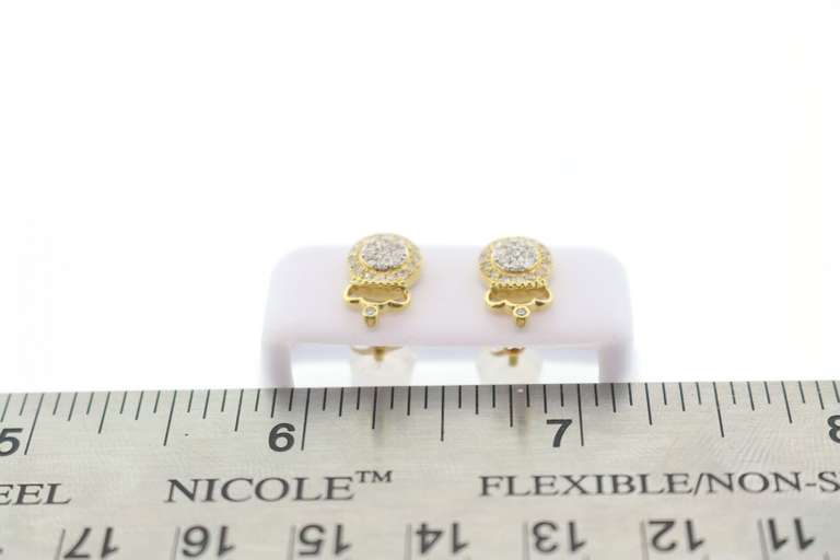 Crowned Diamond Cluster Earrings with 10k Yellow Gold