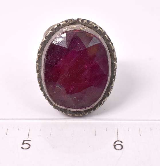 Fabulous Massive 16.09CTS Natural Ruby Ring in Sterling Silver