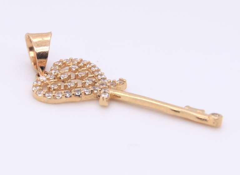 Fancy Yellow Gold Key Pendant
