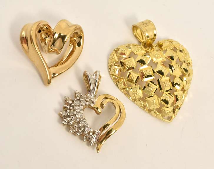Three Styles of Heart Pendants