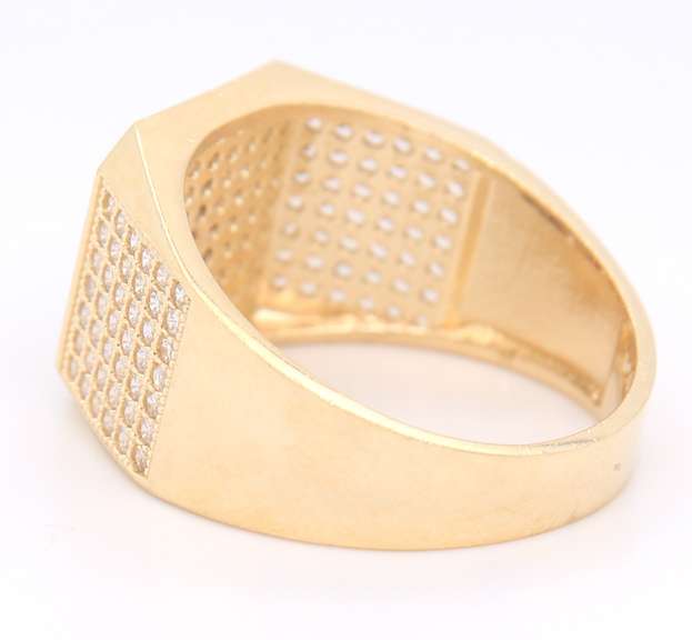 Men's Yellow Gold Marijuana Cannabis Leaf Ring