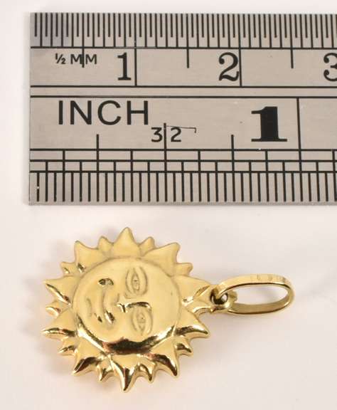 Whimsical 14k Sun Charm or Pendant