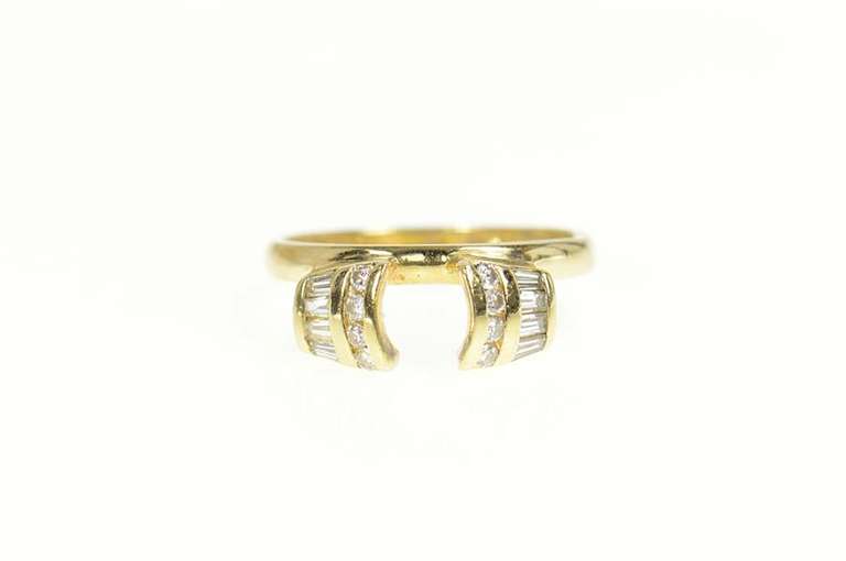 14K Yellow Gold 0.36 Ctw Baguette Diamond Wedding Band Ring