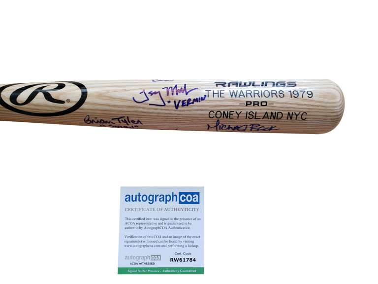 Warriors Cast Autographed X7 Baseball Bat James Remar +6 ACOA