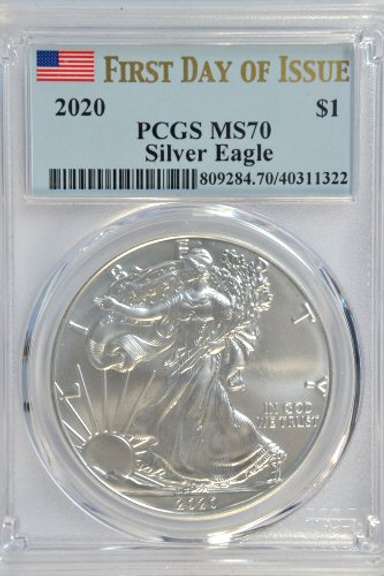 Special PCGS MS70 graded 2020 $1 Eagle FIRST DAY OF ISSUE