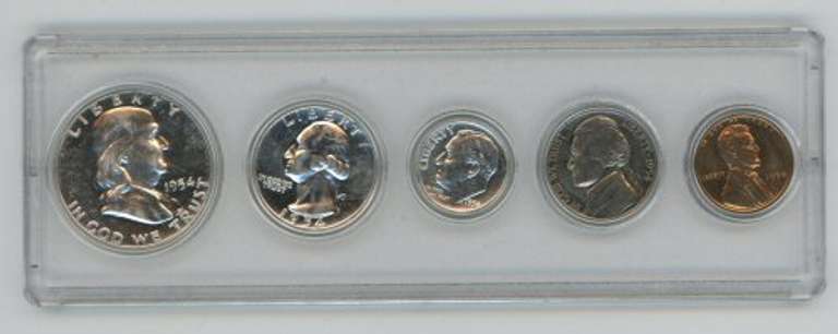 Nice 1954 5-piece US Proof Set in custom holder