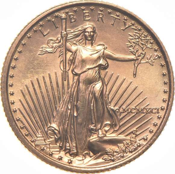 1991 $5 American Gold Eagle - 1/10 Oz. .999 Fine Gold