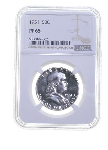 PF65 1951 Franklin Half Dollar - Graded NGC