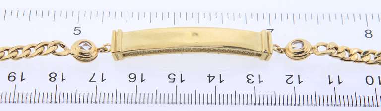 Wonderful Yellow Gold ID Cuban Link Bracelet