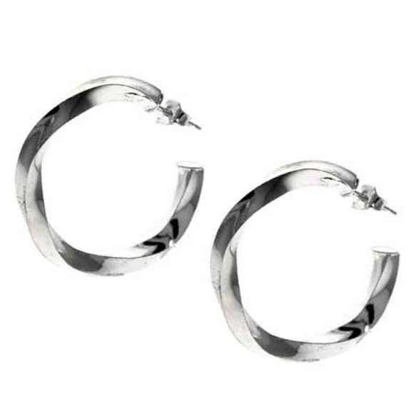Sterling Silver Twisted Hoop Earrings