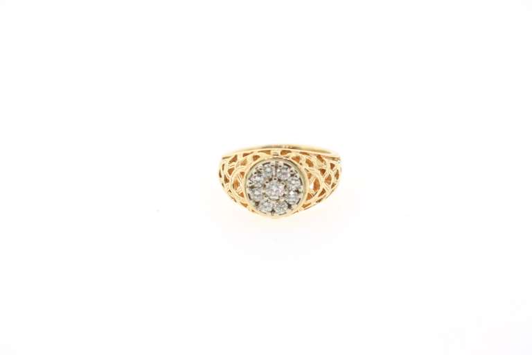Men's 14k diamond cluster ring