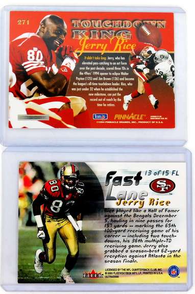 2 Jerry Rice Football Cards