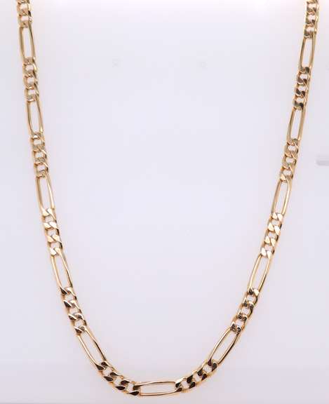 Elegant Yellow Gold Figaro Chain