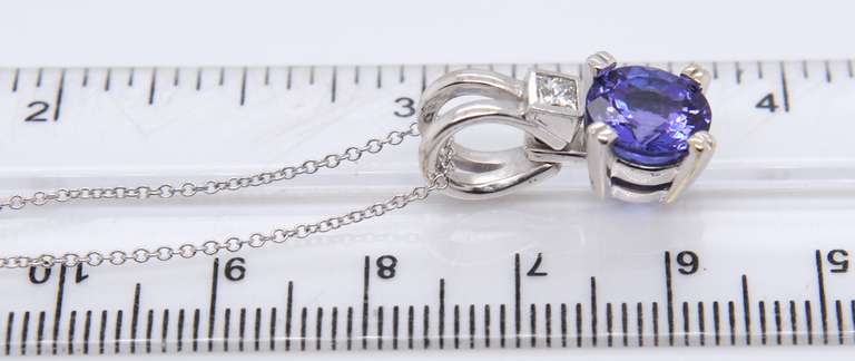 Incredible 18kt Tanzanite and Diamond Pendant on Chain