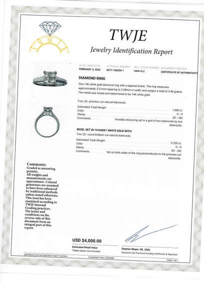 1.20ctw Diamond Shank Ring in 14K
