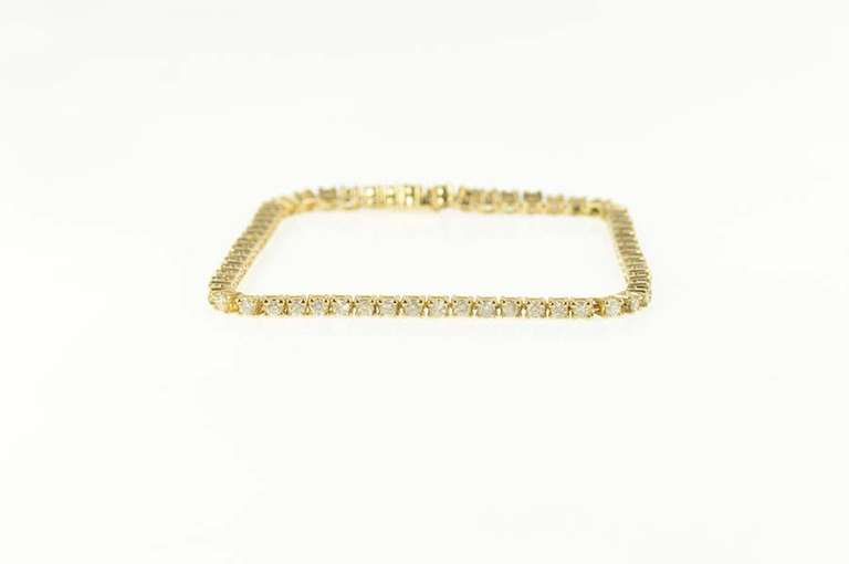 14K Yellow Gold 1.52 Ctw Diamond Classic Tennis Bracelet
