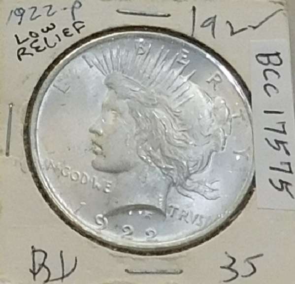 1922 Peace Dol  Unc
