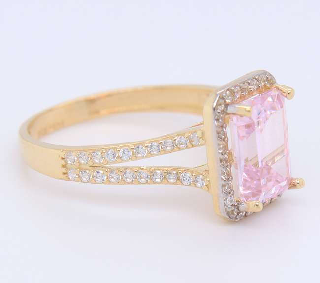 Favorite Yellow Gold Amethyst and Cubic Zirconia Ring