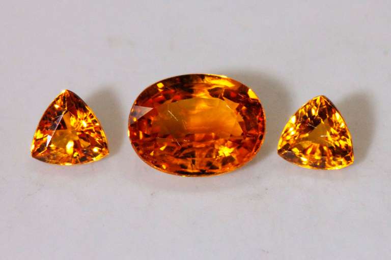 Warm Natural Golden Sapphire Set of 3