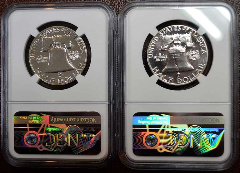 Lot Of 2 Franklin Half Dollars 1958 PF67 And 1959 PF68