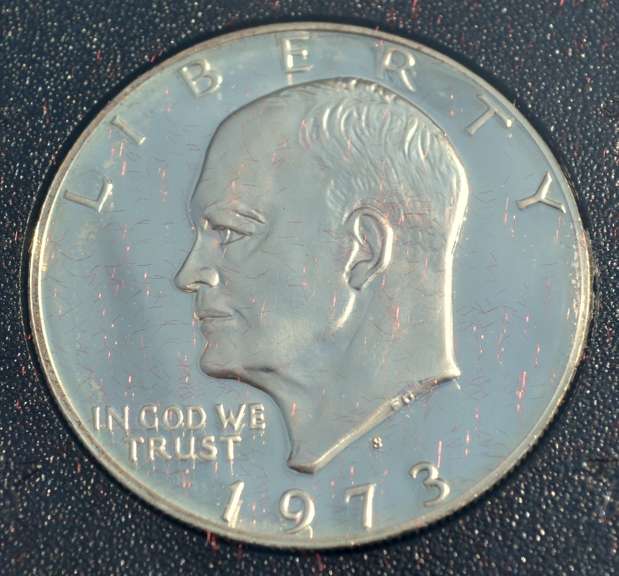 2 Each Gem Proof 1971 S &1973 S Silver Ike Dollars
