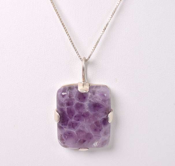 Amethyst Pendant Necklace in Sterling Silver