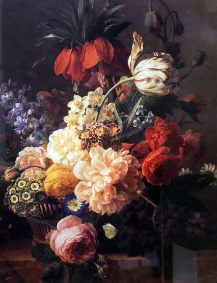 Beautiful Still Life with Flowers Offset Lithograph