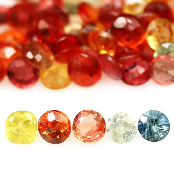 6.45ct heated only Autumn leaves Sapphire set