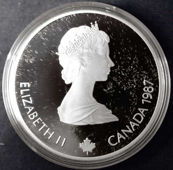 1987 Canada $20 Winter Olympic Games Sterling Silver Proof Coin Bobsled