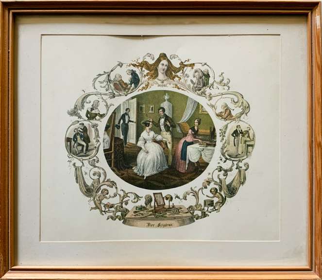 Vintage The Hairstylist Lithograph