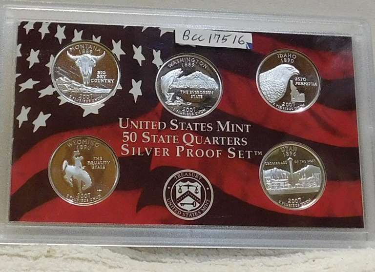 2007 Silver PRF State Qtr Set,